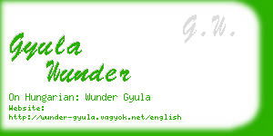 gyula wunder business card